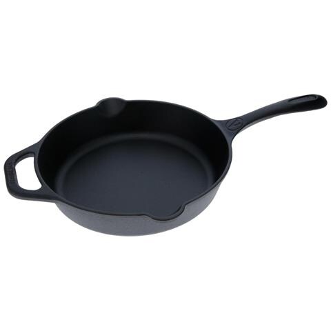 36706 Padella In Ghisa Stagionata Induzione Da 30 Cm Per Fuoco, Barbecue, Forno Nero - Foto 1