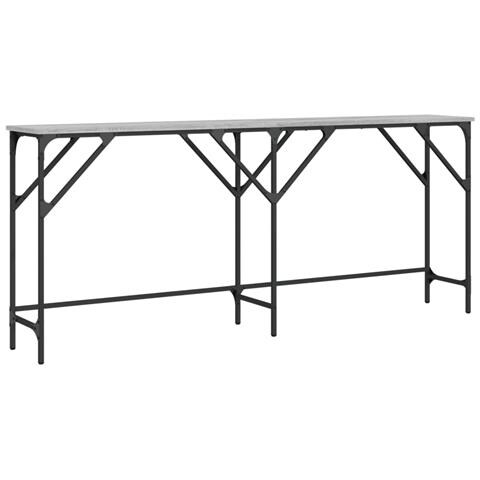 Tavolo Consolle Grigio Sonoma 180x29x75 Cm In Legno Multistrato - Foto 1