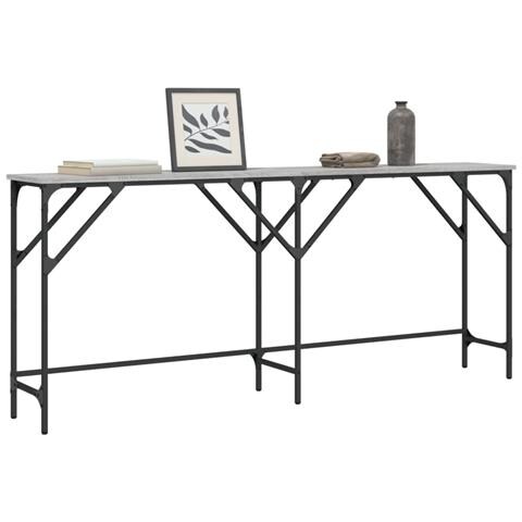 Tavolo Consolle Grigio Sonoma 180x29x75 Cm In Legno Multistrato - Foto 8