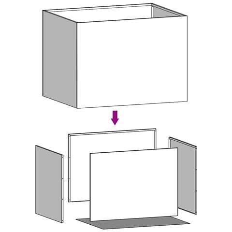 Fioriera Argento 62x47x46 Cm In Acciaio Zincato - Foto 8