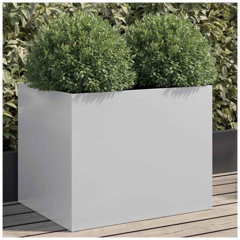 Fioriera Argento 62x47x46 Cm In Acciaio Zincato - Foto 2