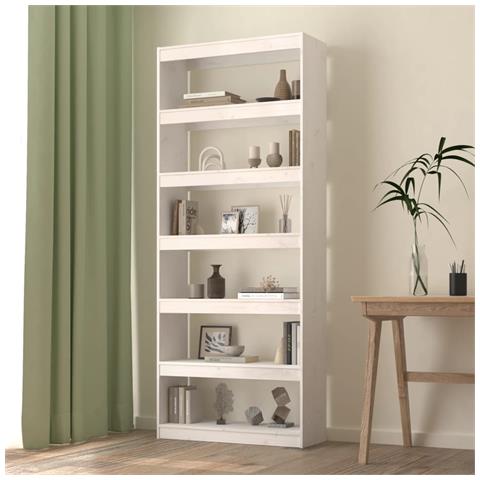 Lusso Casadino - Libreria/divisorio Bianco 80x30x199,5 Cm In Massello Di Pino - Foto 8