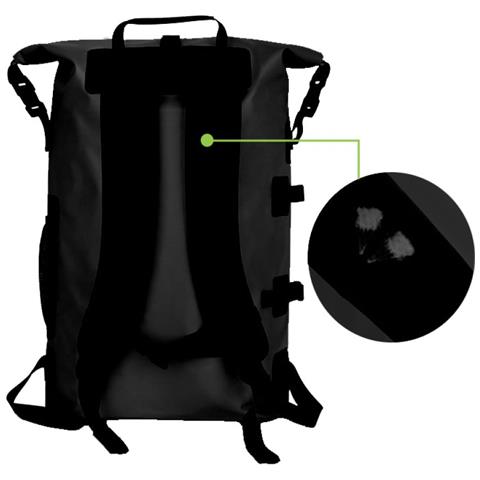 Zaino Impermeabile 25L Roll-Top con Tracolla Regolabile Nero - Foto 2