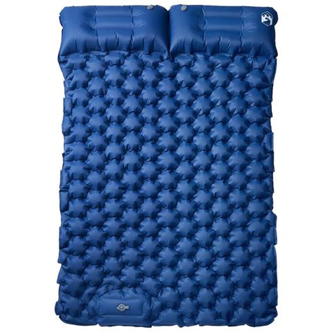 Materasso Campeggio Autogonfiabile Cuscini 2 Persone Blu Marino - Foto 2