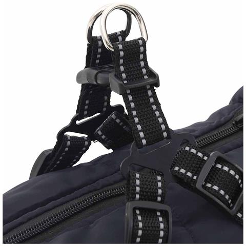 Cappotto Cani Imbracatura Impermeabile Riflettente Blu Navy L68 - Foto 9
