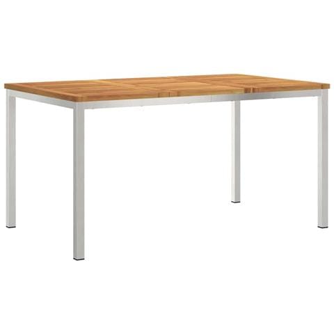 Tavolo da pranzo esterno 150x90x75 cm Legno massello di Acacia - Foto 1