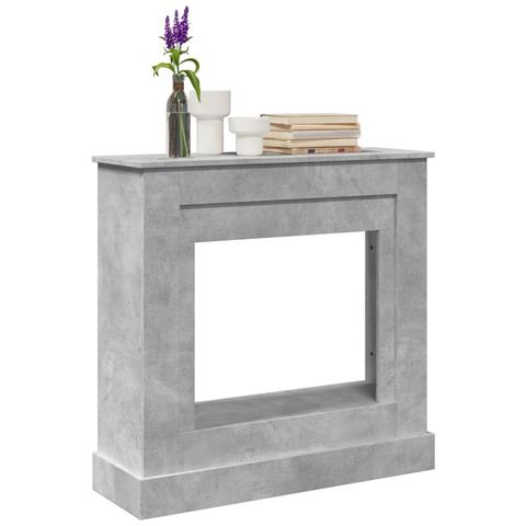 Cornice per Camino Grigio Cemento 90x30x90 cm in Truciolato - Foto 2