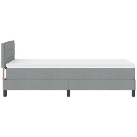 Letto con Doghe e Materasso Grigio Chiaro 90x190 cm Tessuto - Foto 9