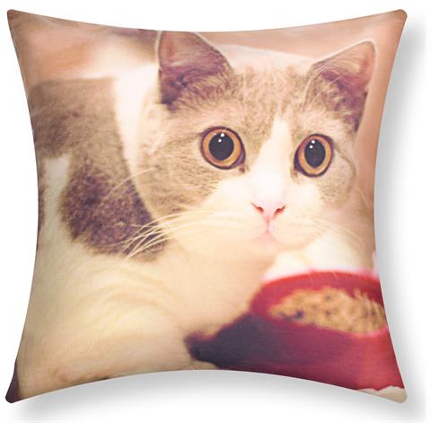 Set Di 2 Copricuscini 40x40 Cm Design Gatto E Ciotola - Foto 1