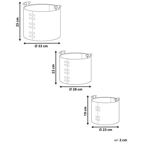 Set Di 3 Cestini Aram Pelle Sintetica Nero - Foto 7