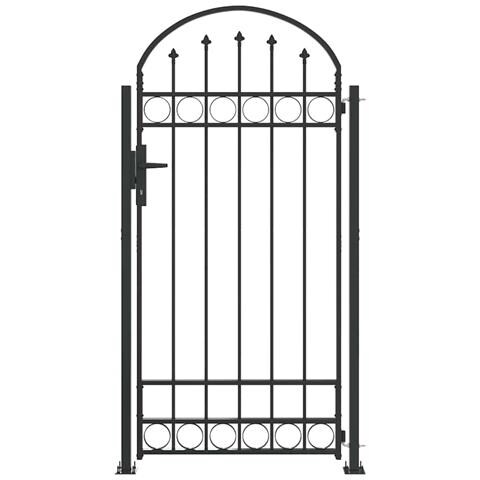 Cancello per recinzione Grigio 102 x 200 cm Acciaio - Foto 1