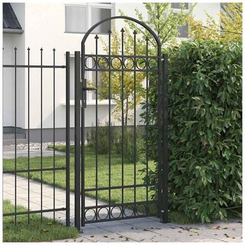 Cancello per recinzione Grigio 102 x 200 cm Acciaio - Foto 2