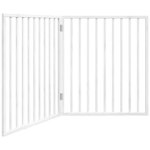 Cancello per Cani Pieghevole 2 Pannelli Bianco 160 cm Pioppo - Foto 1