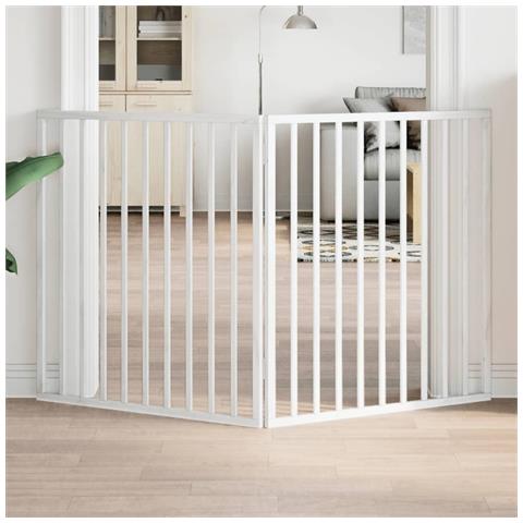 Cancello per Cani Pieghevole 2 Pannelli Bianco 160 cm Pioppo - Foto 2