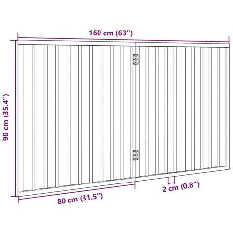 Cancello per Cani Pieghevole 2 Pannelli Bianco 160 cm Pioppo - Foto 9