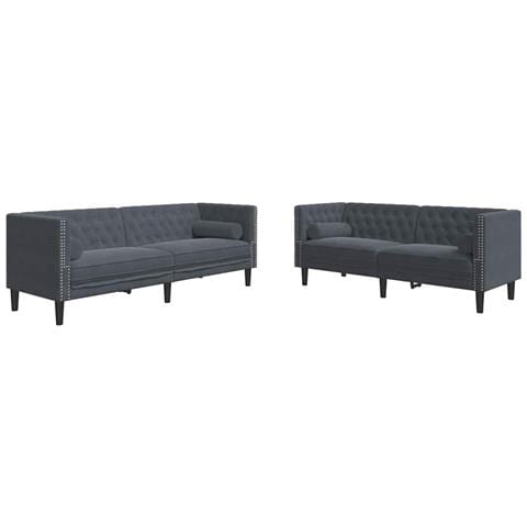 Set di divani 2 pcs Grigio scuro Velluto - Foto 1