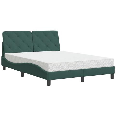 Letto con Materasso Verde Scuro 120x200 cm in Velluto - Foto 1