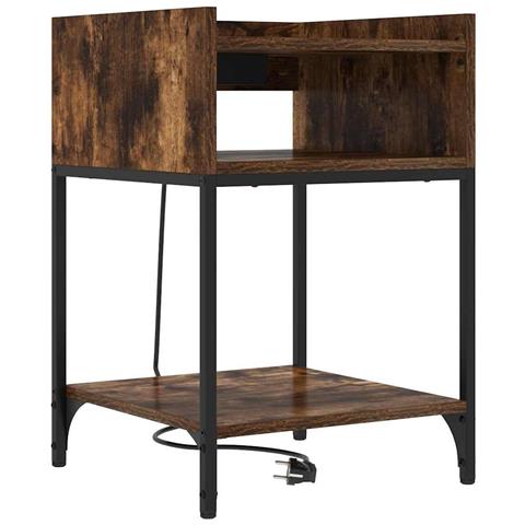 Armadio da Notte Rovere fumo 40 x 40 x 61 cm Legno multistrato - Foto 1