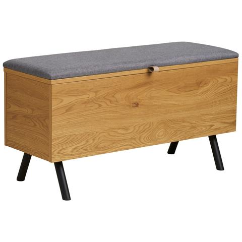 Panca Con Portaoggetti Barco - Marrone - Truciolare Melaminico - 92x33x48 Cm - Foto 1