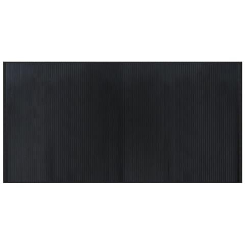 Tappeto Rettangolare Nero 100x200 cm in Bambù - Foto 1