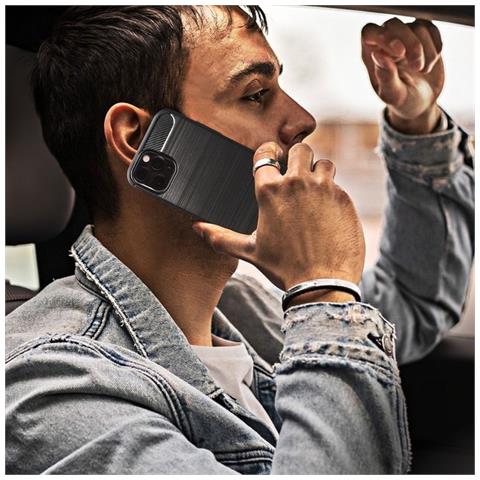 Custodia B-case Tpu Silicone Cover Case Per Poco X6 Carbon Metal Black - Foto 4