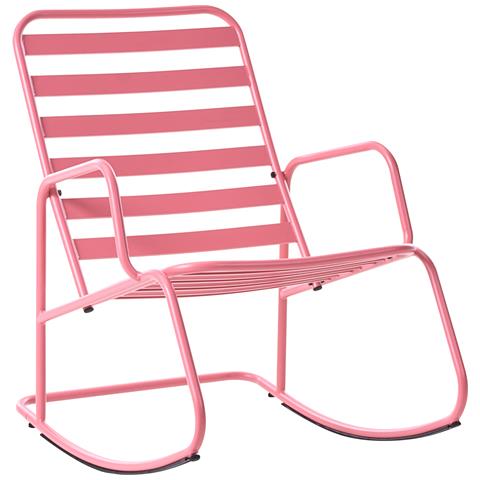 Sedia A Dondolo Da Giardino Turi Metallo Rosa - Foto 2