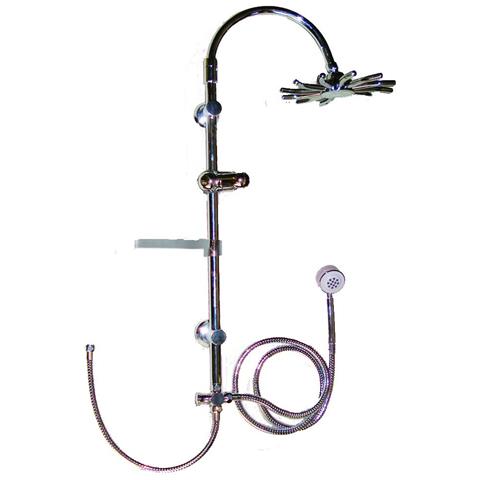 Asta Doccia Con Soffione Stella E Doccetta A 3 Getti    Serie Ginestra - Cromo A Magazzino - Foto 1