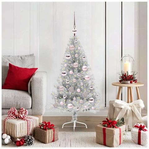 Albero di Natale artificiale con luci integrate Argento 120 cm - Foto 2
