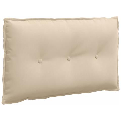 Cuscino per Schiena Crema 80 x 50 cm Tessuto in Microfibra - Foto 1