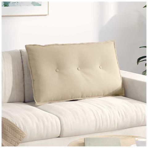 Cuscino per Schiena Crema 80 x 50 cm Tessuto in Microfibra - Foto 2