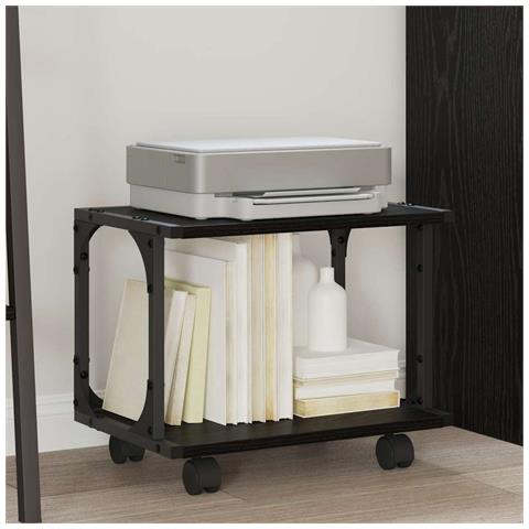 Supporto per Stampante Rovere Nero 41 x 28 x 33.5 cm - Foto 2