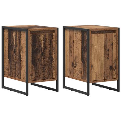 Comodino 2 pcs Legno vecchio 39,5 x 30 x 50 cm - Foto 1