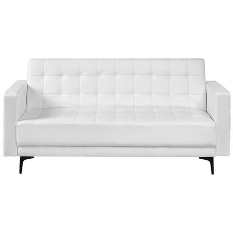Divano Letto 3 Posti Aberdeen Pelle Sintetica Bianco - Foto 2