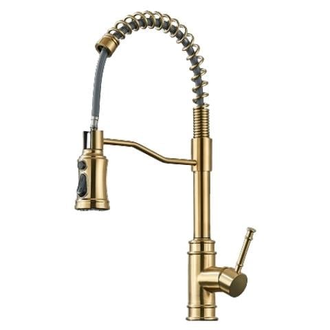 Rubinetto per lavello da cucina, Blackswan, tipo M323, modello oro opaco con 3 modalità e doccia retrattile, misura 49 cm - Foto 1