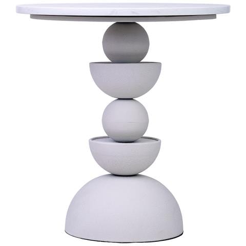 Tavolino In Metallo Bianco E Legno 40,5x40,5x45h Cm - Foto 2