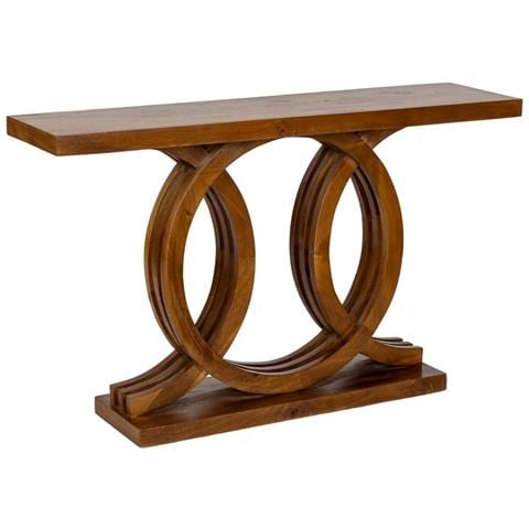 Tavolino Da Ingresso Artigianale In Legno Marrone 140x35x81h Cm - Foto 1