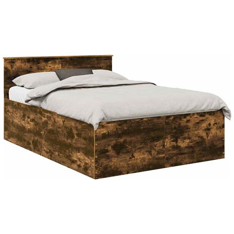 Struttura del letto Rovere fumé 140 x 190 cm Legno multistrato - Foto 1