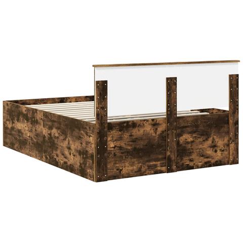 Struttura del letto Rovere fumé 140 x 190 cm Legno multistrato - Foto 9