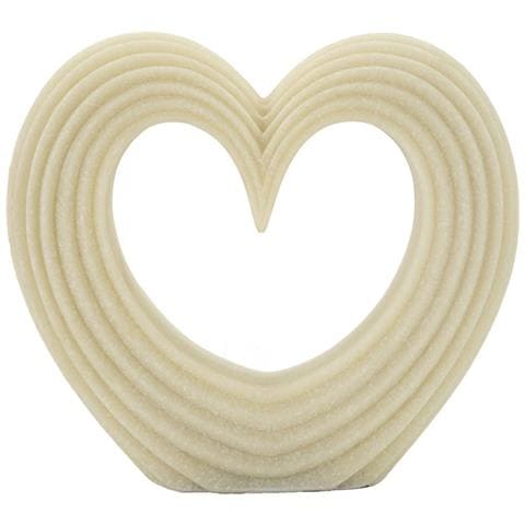 Scultura Cuore Lovvy Quarzy Piccola In Resina Bianca - Foto 1