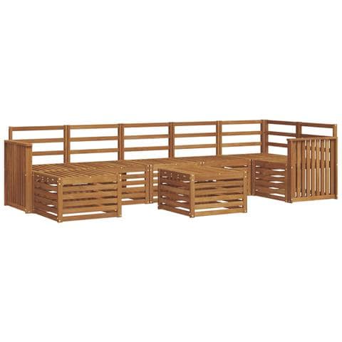 Set divani 8 pcs Naturale Legno di Acacia Massello - Foto 1