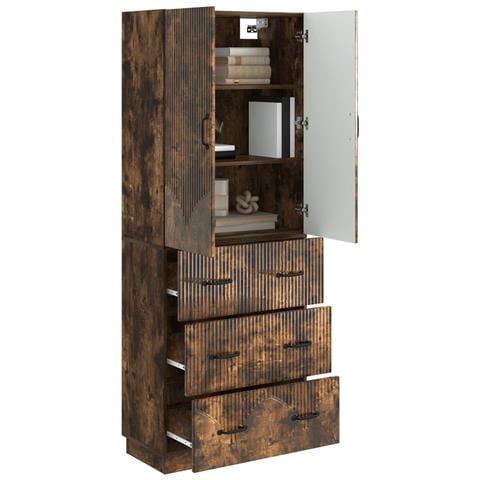 Set di armadi 2 pcs Rovere Fumo 66 x 34,5 x 87 cm - Foto 2
