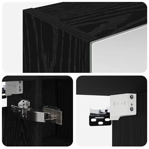 Mobiletto per specchio da bagno Rovere Nero 60 x 14,5 x 70 cm - Foto 9