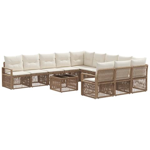 Set Divano da Giardino 12 pcs Beige polyrattan - Foto 1