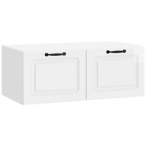 Mobile Porta TV da Muro Bianco Lucido 78,5 x 41 x 30 cm - Foto 1