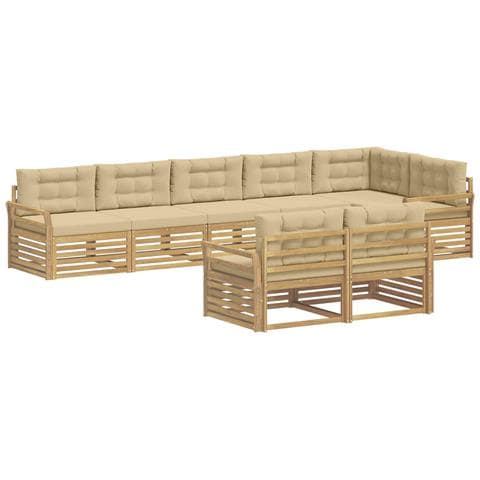 Set di divani da esterno 8 pcs Bianco e Beige - Foto 1