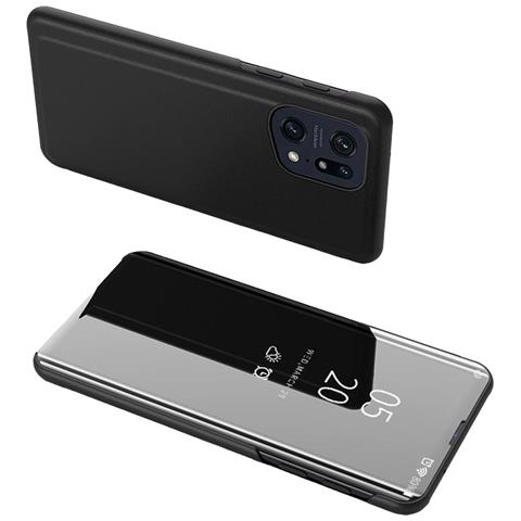 Clear View Case Cover Per Oppo Find X5 Pro Con Flap Nero - Foto 1