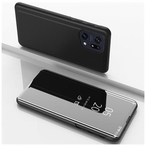 Clear View Case Cover Per Oppo Find X5 Pro Con Flap Nero - Foto 2