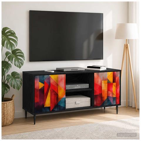 Mobile TV HEESCH 102 x 33 x 51 cm Rovere Nero - Foto 2