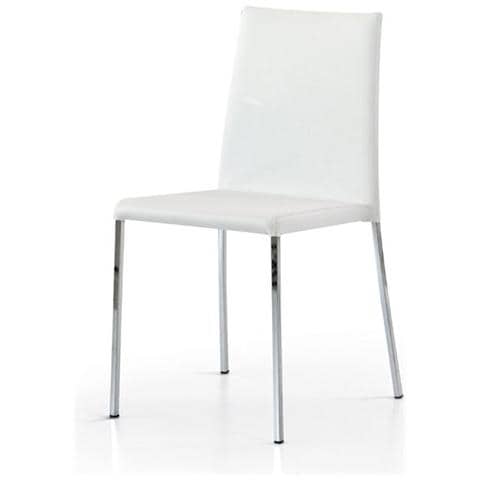 Storm Set 2 sedie marianne metallo cromato ecopelle bianca Storm Set 2 sedie marianne metallo cromato ecopelle bianca