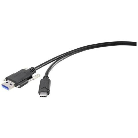 Usb 3.0 Cavo Di Collegamento [1x Spina A Usb 3.1 - 1x Spina Usb-c™] 1 M Nero Avvitabile - Foto 1